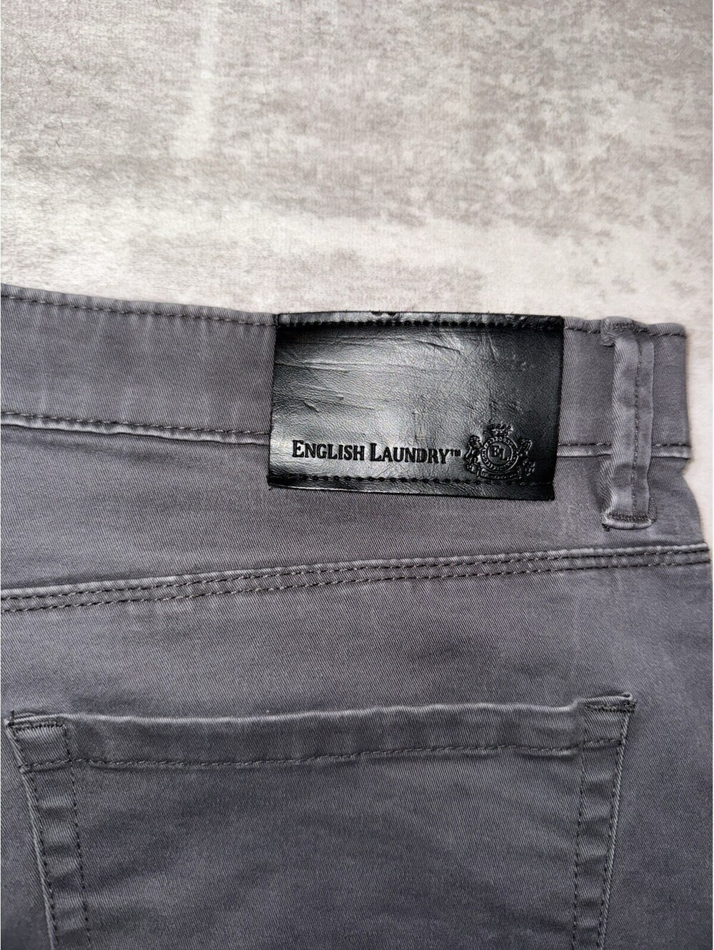 English Laundry Mens Pants 36x29 Gray Stretch Cotton 5 Pocket Straight Leg
